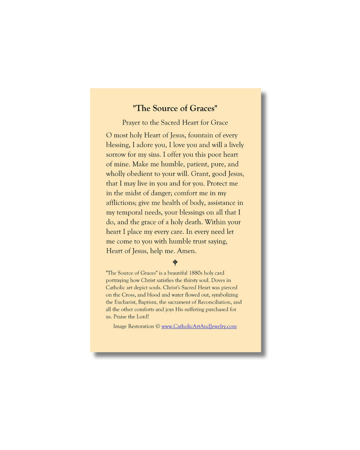 Source of Graces Holy Card