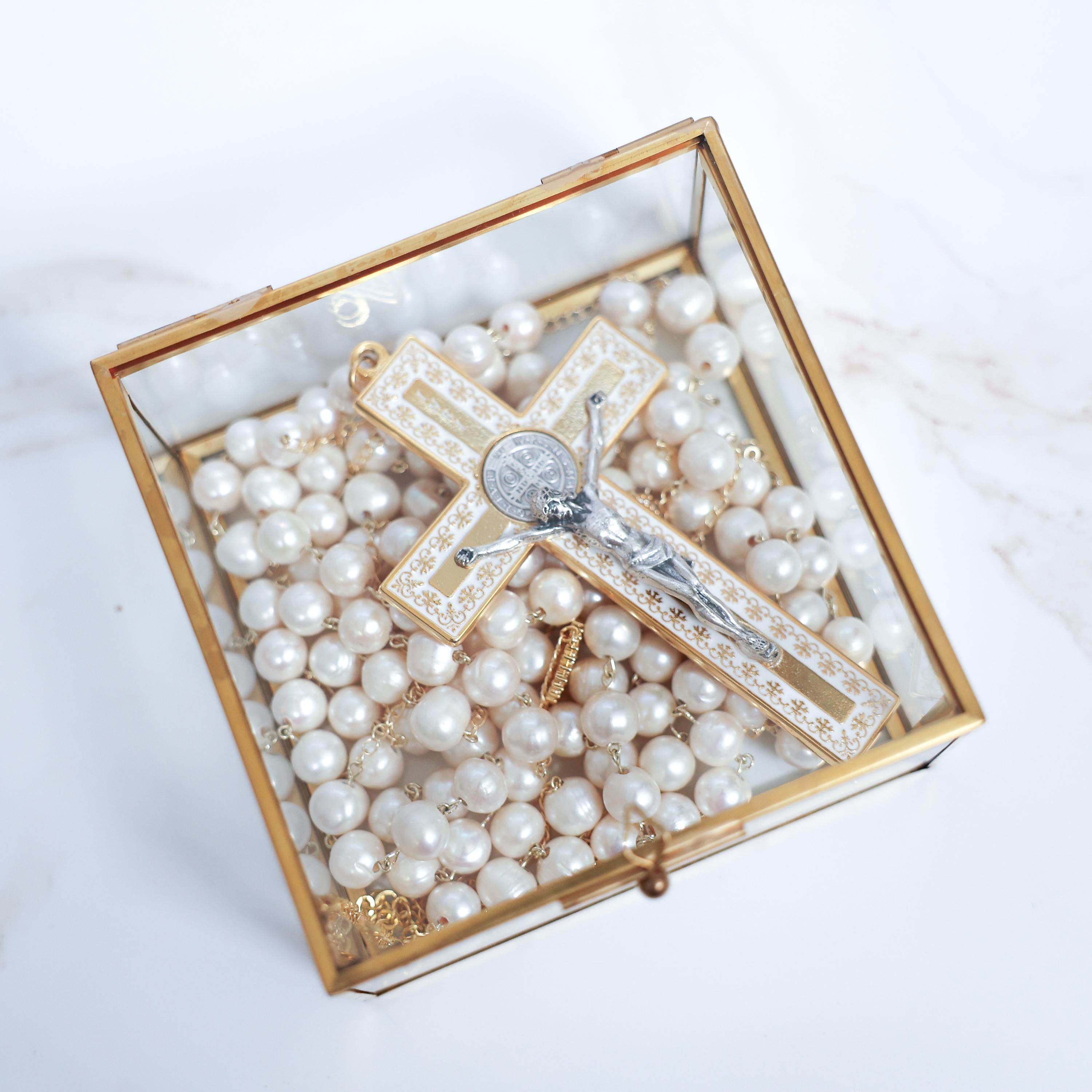 アクセサリー Rosemary Wedding Lasso Rosary - Freshwater Pearl & 18K Gold Plated